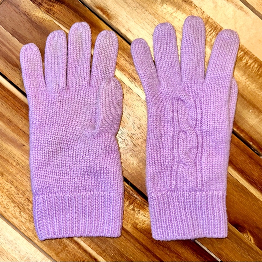 Ann Taylor 100% Cashmere Light Purple Cozy Gloves